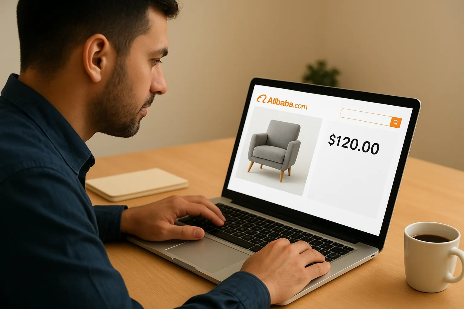 Ilustración de negociación y precios en Alibaba
