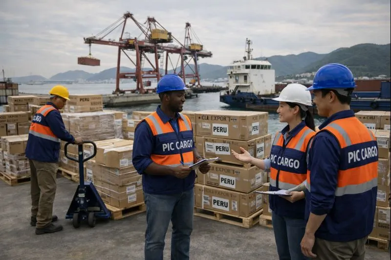 Operación de carga consolidada y coordinación portuaria (referencial)