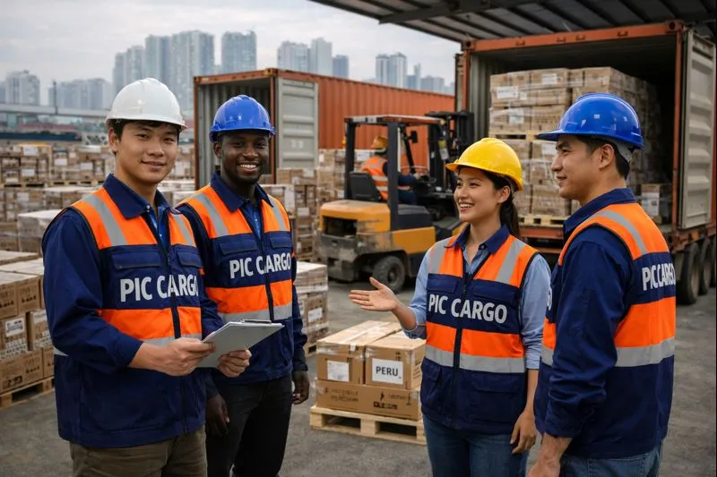 Consolidación previa al embarque en Guangzhou (referencial)