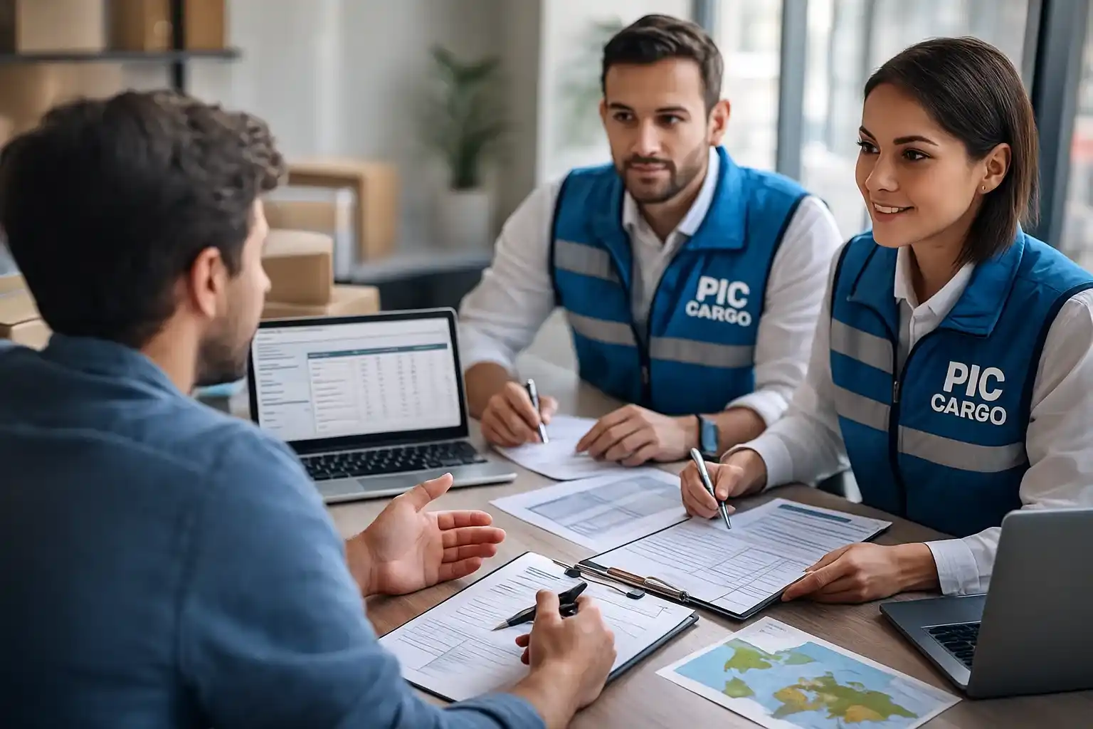 Importador preparando la información básica para cotizar su transporte marítimo