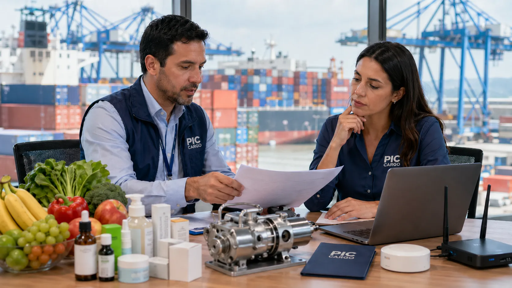 Equipo revisando permisos y documentos de importación