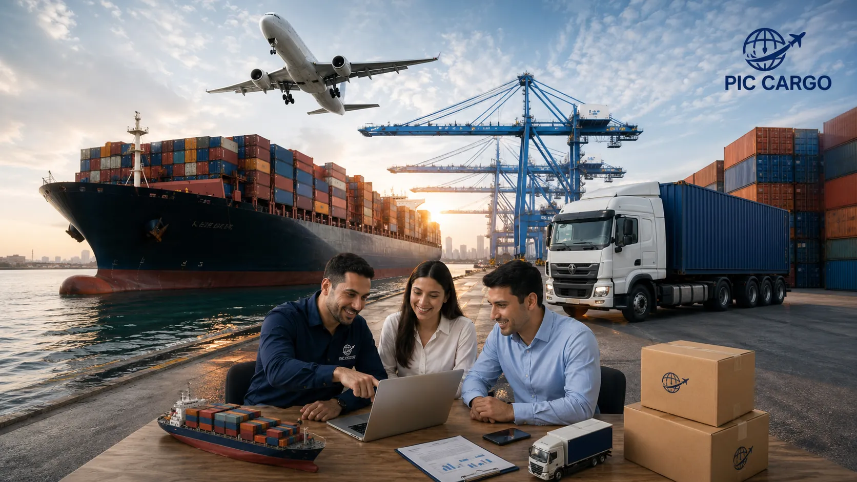 Equipo coordinando importación puerta a puerta