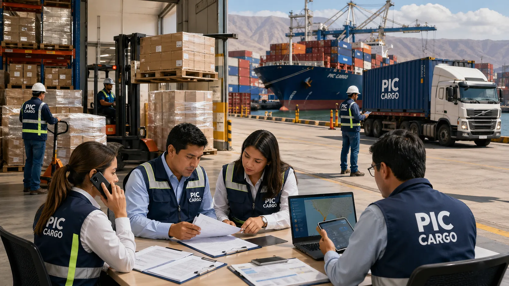 Agencia de carga coordinando importación