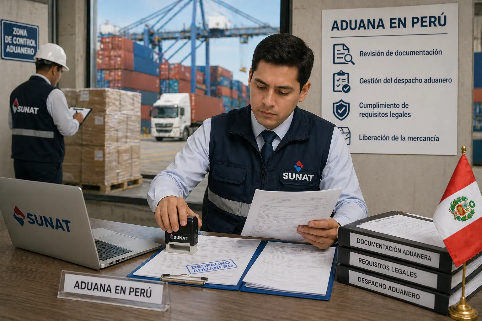Aduana revisando documentos