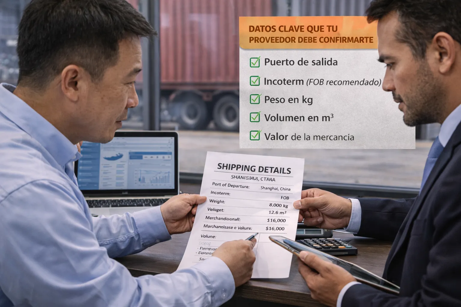 Datos clave del proveedor para cotización logística