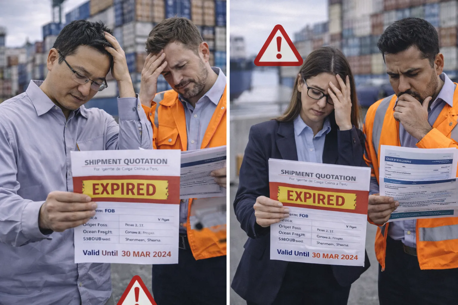 Error en cotizaciones logísticas por no validar fechas