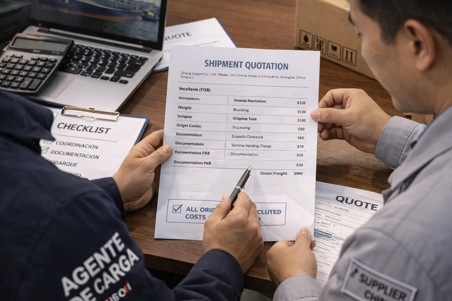 Validación de costos incluidos en origen