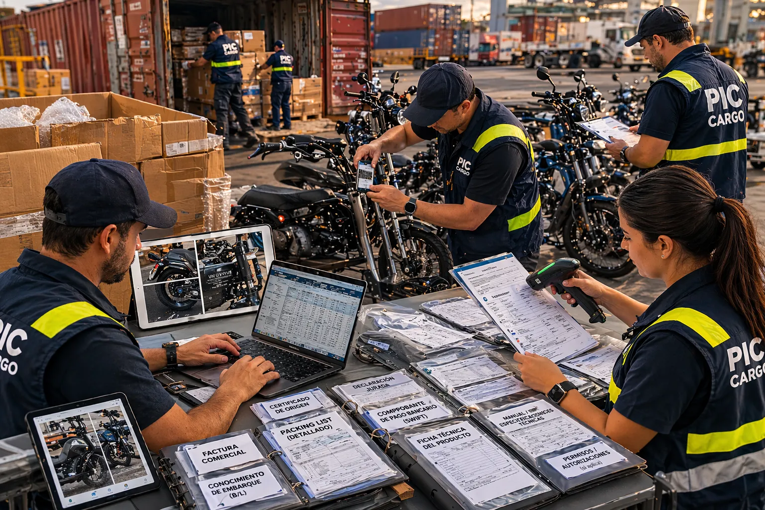 Documentos de importación y validación aduanera antes de la llegada de la mercancía