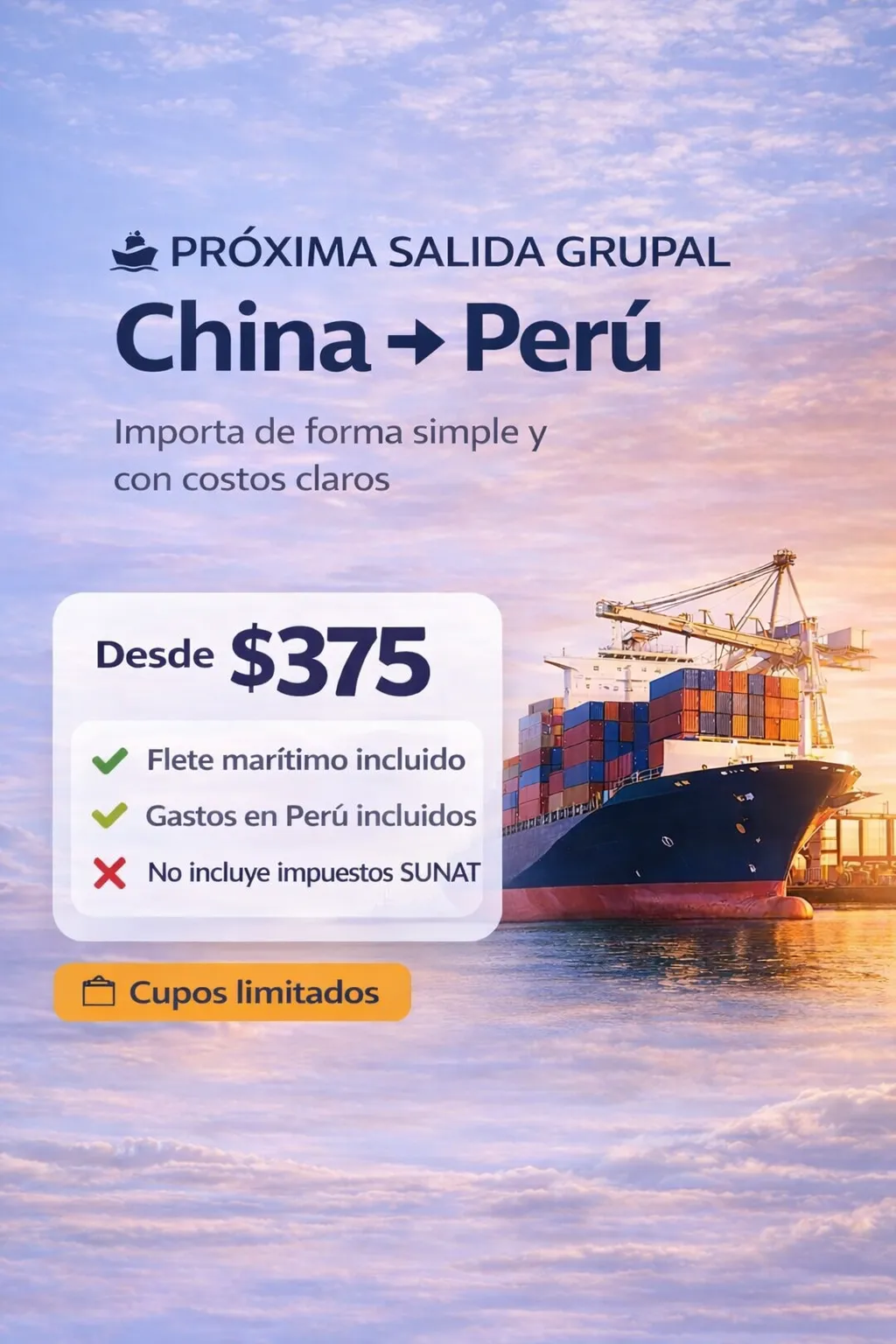 Próxima salida grupal China a Perú