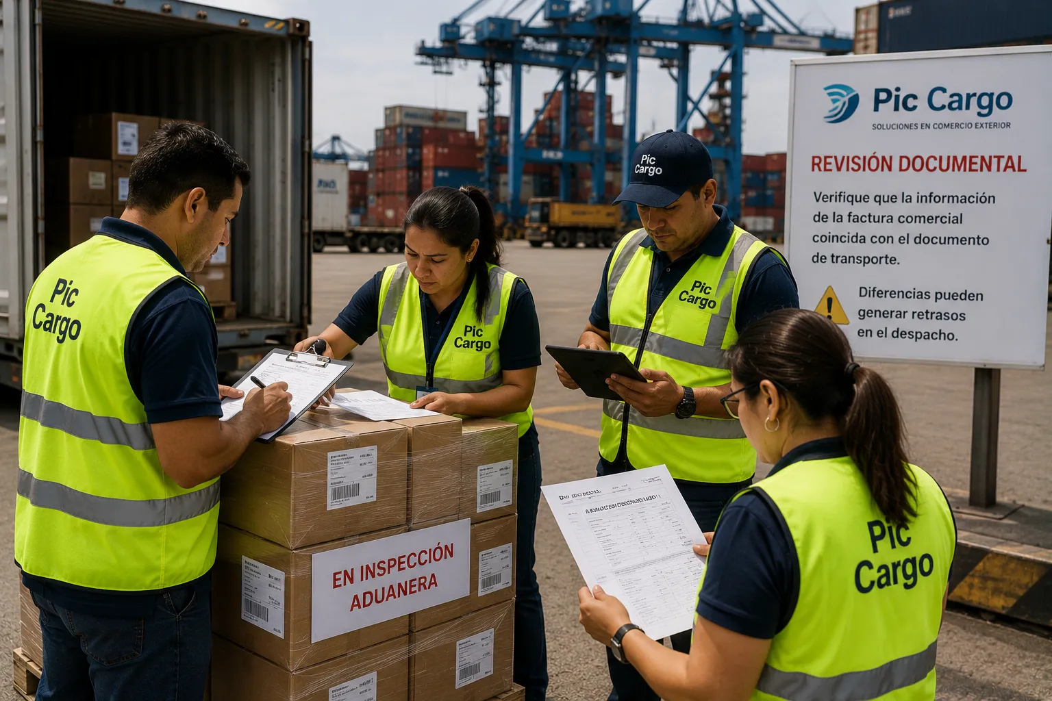 Datos diferentes entre la factura y el documento de transporte